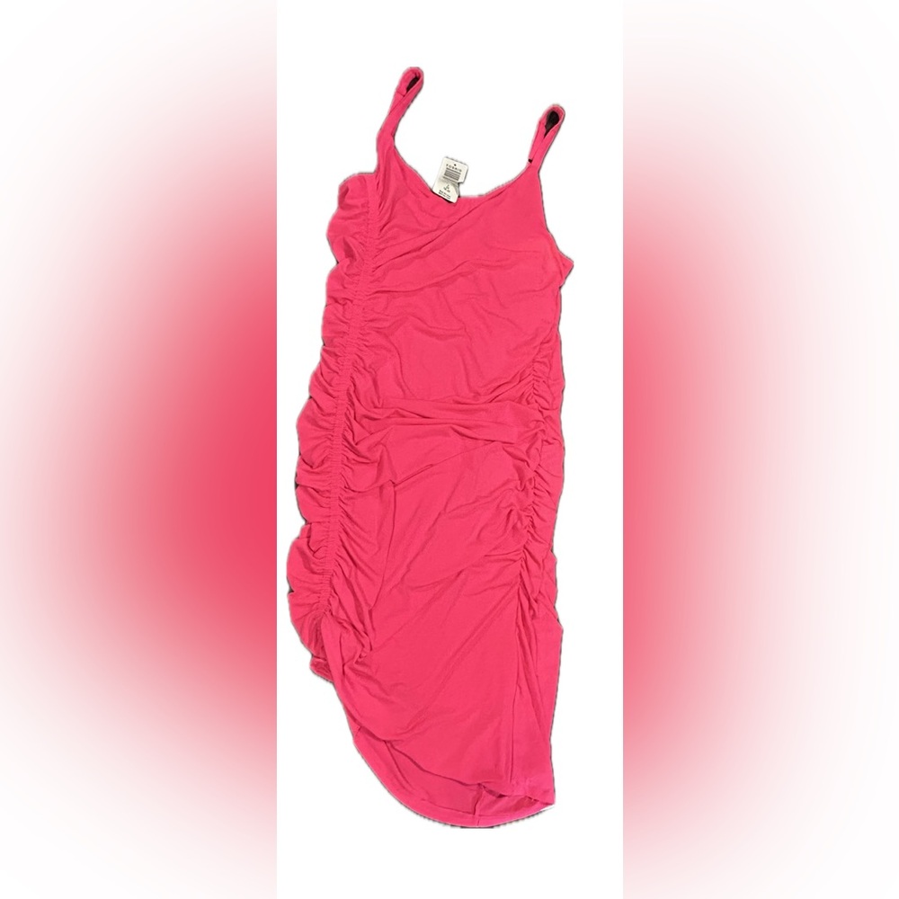 Vibrant Pink Ruched Dress